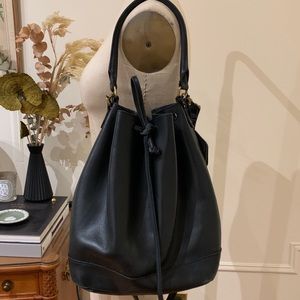 Madewell Black Leather Bucket Bag